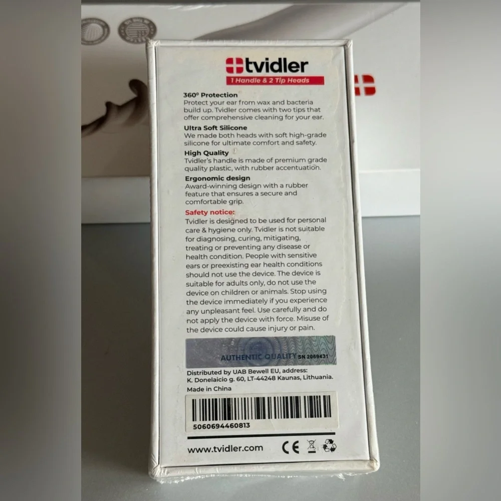 👂tvidler Ear Wax Remover - 1 Handle and 2 Tip Heads White - Picture 2 of 4